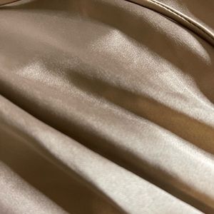 Brown Satin Tiered Mini Dress